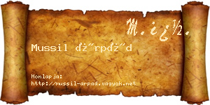 Mussil Árpád névjegykártya